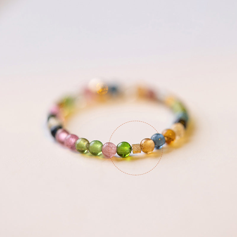 Buddha Stones Natuurlijke toermalijn Ring met positieve liefdesboodschap - image 9
