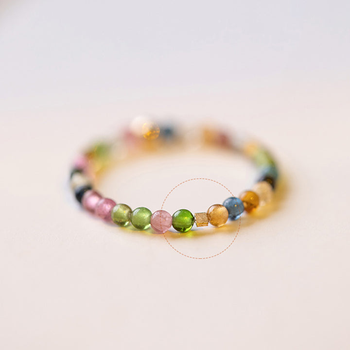 Buddha Stones Natuurlijke toermalijn Ring met positieve liefdesboodschap - image 9