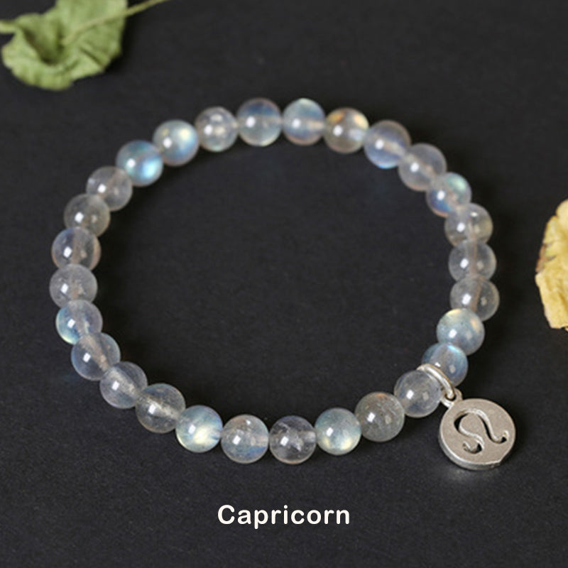 Armband met maansteen en de 12 sterrenbeelden van de dierenriem - Steenbok - image 20