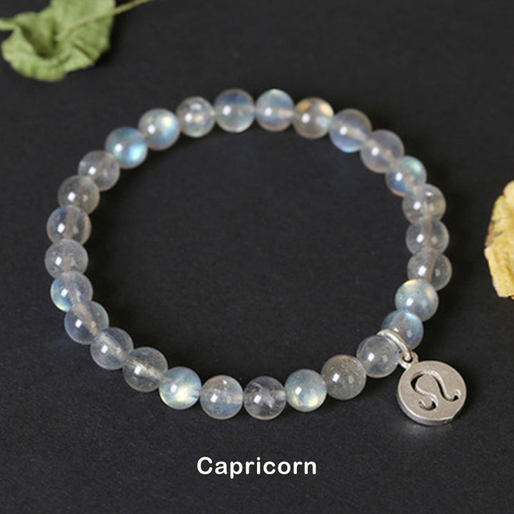 Armband met maansteen en de 12 sterrenbeelden van de dierenriem - Steenbok - image 20