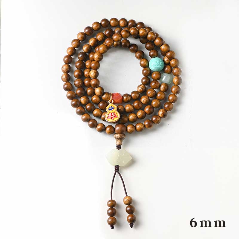 Buddha Stones Tibetaanse rozenhouten beschermende kalmerende Armband (Mala) - 6mm*108 Palissanderhout - image 3