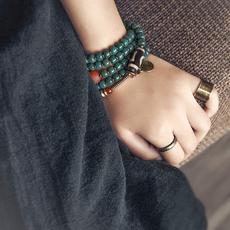Buddha Stones 108 Mala kralen Bodhi Seed Dzi kralen Armband - image 8