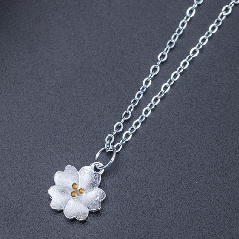 Buddha Stones Ketting met kersenbloesemmotief van 925 sterling zilver - image 7