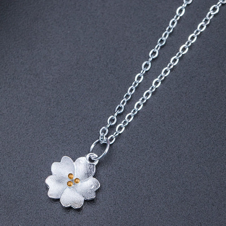Buddha Stones Ketting met kersenbloesemmotief van 925 sterling zilver - image 7