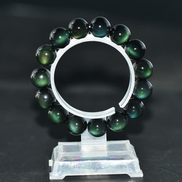 Buddha Stones Natuurlijke Armband van groene obsidiaan, symbool van rijkdom. - image 7