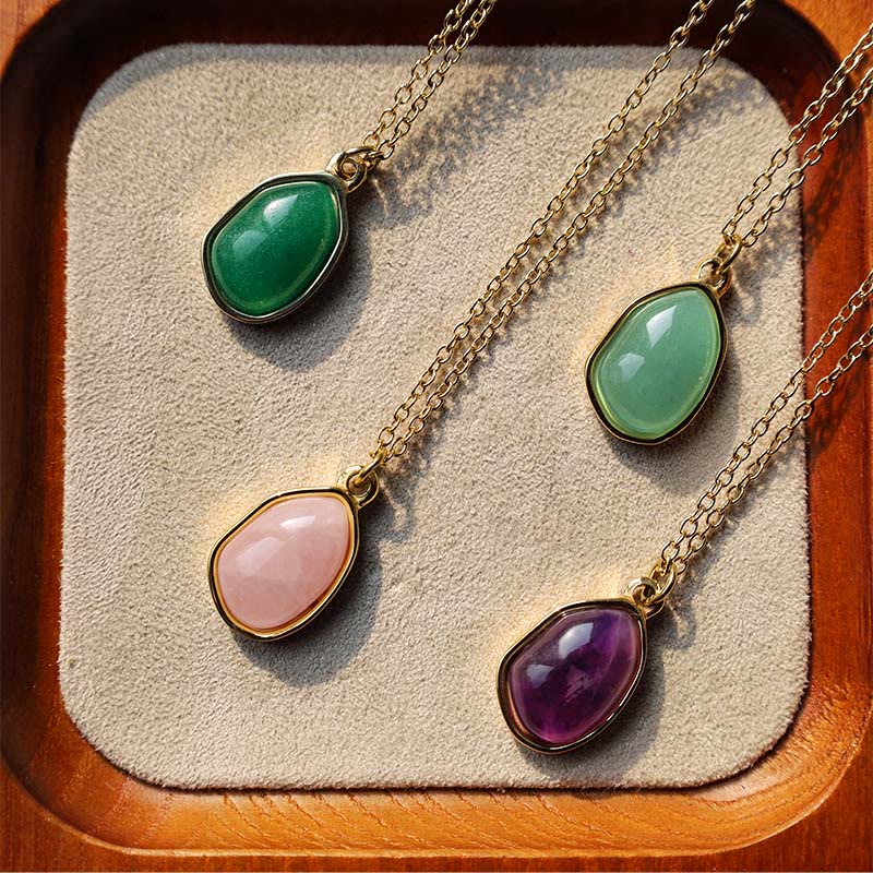 Buddha Stones Natuurlijke groene aventurijn, amethist en rozenkwarts Ketting - image 5