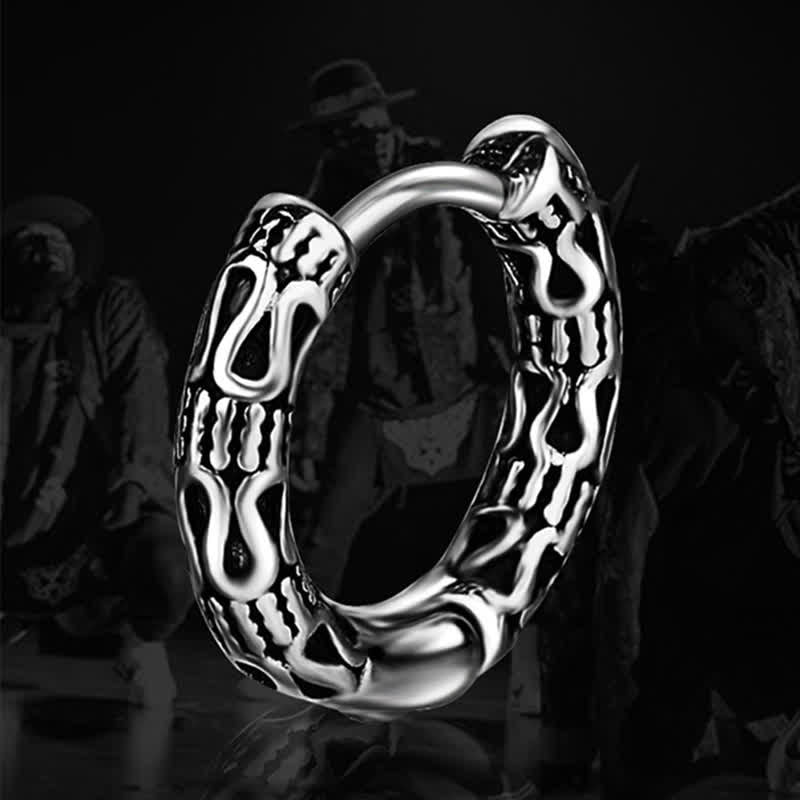 Retro patroon titanium stalen Oorbellen - image 7