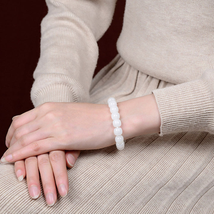 Buddha Stones Hetian witte jade Armband - image 2