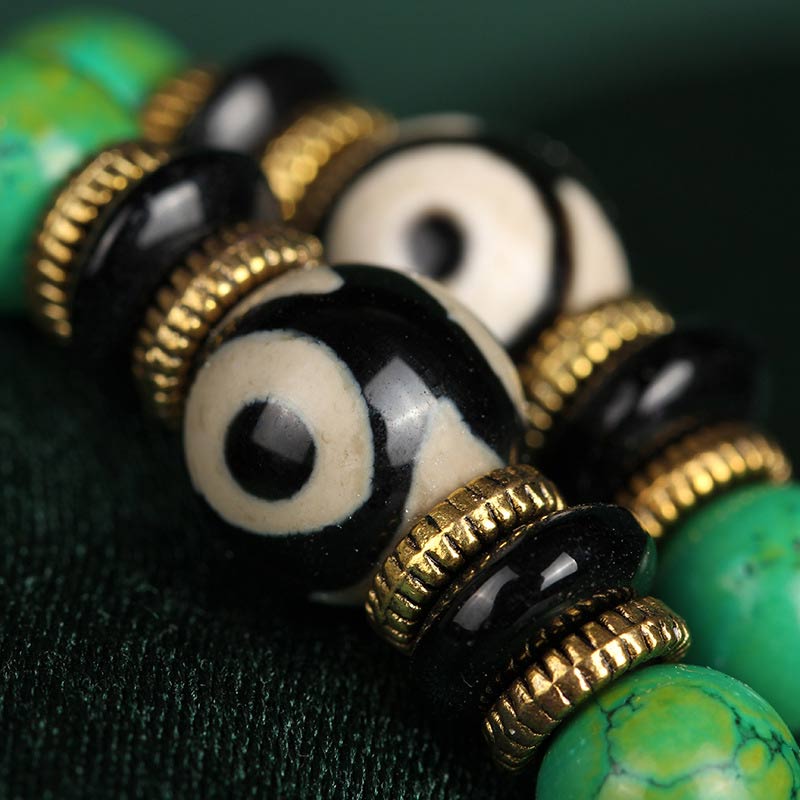 Buddha Stones Tibetaanse turkooizen Mala balans Ketting Armband - image 4