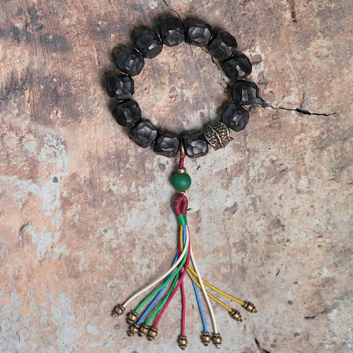 Buddha Stones Armband ebbenhouten koperen vredeskwastje Pols Mala - image 11