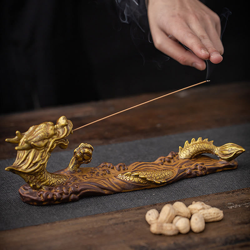 Buddha Stones Keramische Wierook met draak als beschermingsdecoratie - image 7