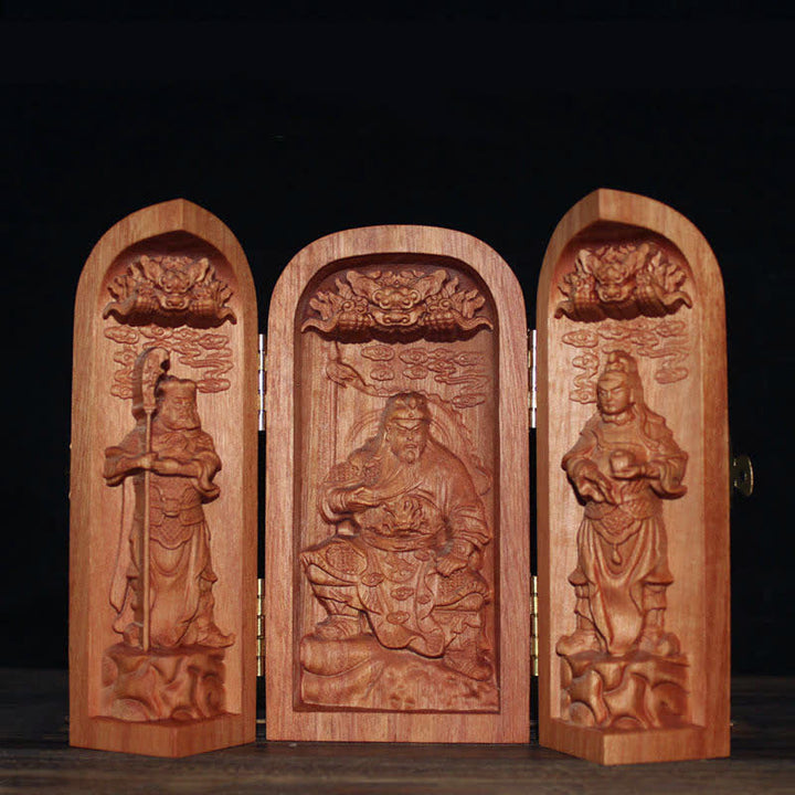 Avalokitesvara Kwan Yin Boeddha Kersenhout Compassie Woondecoratie Altaar - Heer Guan Gong - image 15