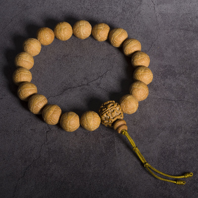 Buddha Stones Bodhizaad Geluk Voorspoed Pols Mala Kwastje Mala - 15 mm - 21 kralen - Charm String - image 0