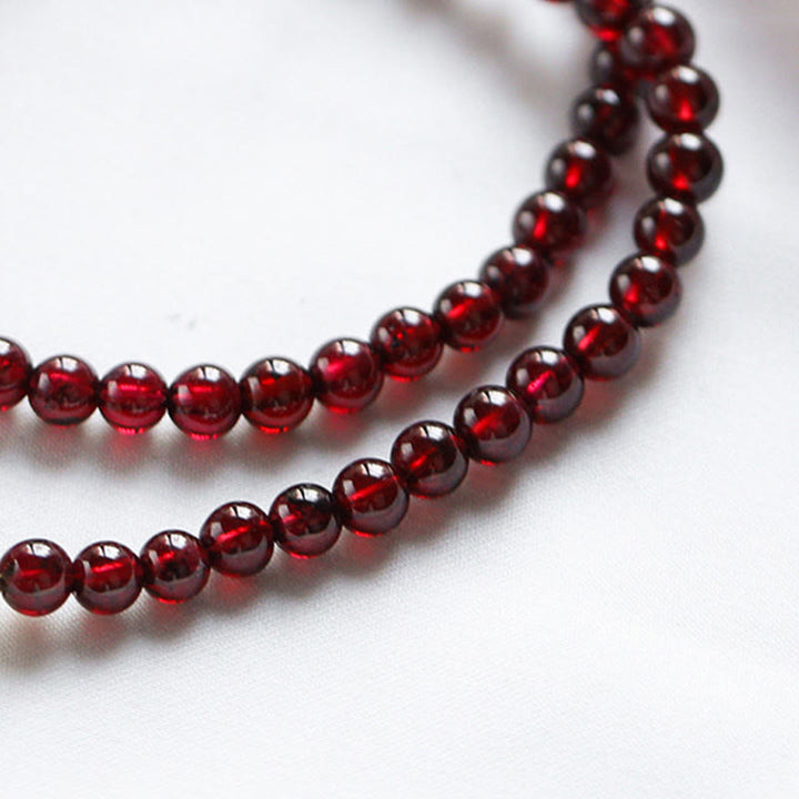 Buddha Stones 14K vergulde Armband met natuurlijke granaat en aardbeikwarts, dubbele wikkelconstructie - image 9