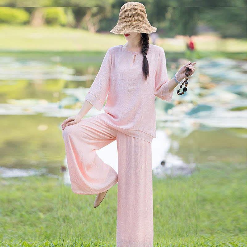 Tai Chi Meditatie Gebed Zen Spirituele Ochtendpraktijk Kleding Dames Set - image 17