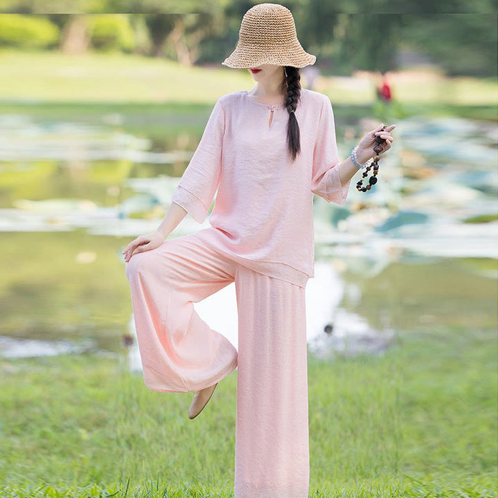 Tai Chi Meditatie Gebed Zen Spirituele Ochtendpraktijk Kleding Dames Set - image 17
