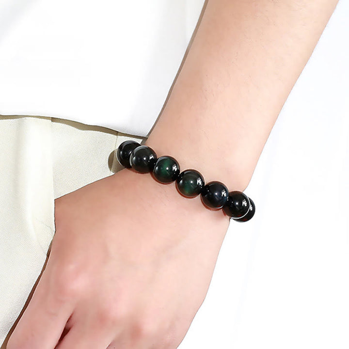 Buddha Stones Natuurlijke Armband van groene obsidiaan, symbool van rijkdom. - image 5