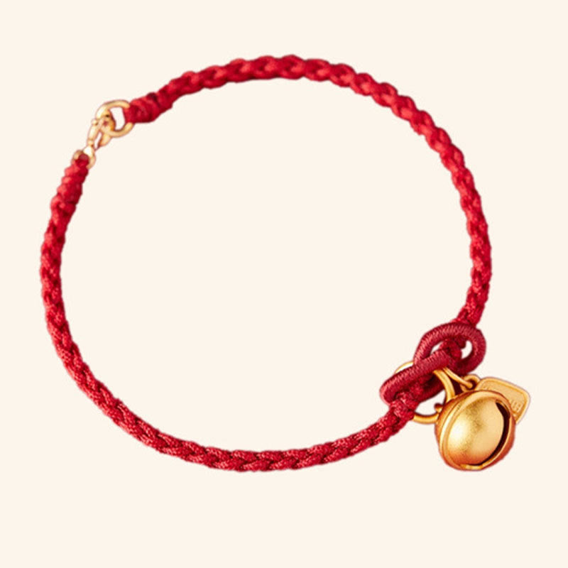 Buddha Stones Handgemaakte Fu-karakterhanger, geluksbel, rode Armband - image 10