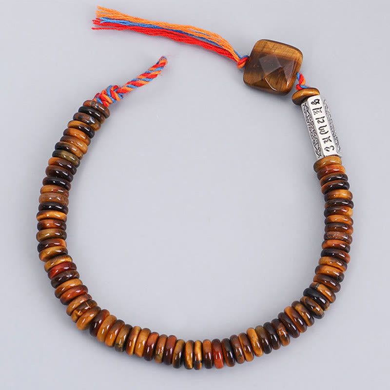 Buddha Stones Tibetaanse Tijgeroog Om Mani Padme Hum Armband - image 9