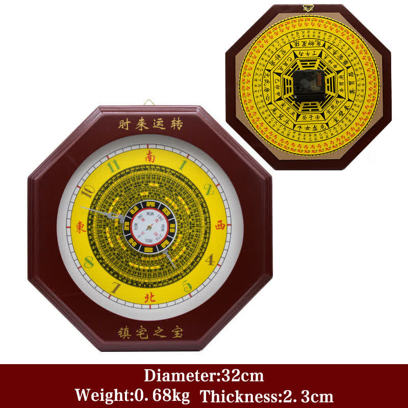 Feng Shui Bagua-kaart, energiebalanskaart, wandklok - Bagua Kaart &amp; Wandklok 32 cm - image 5