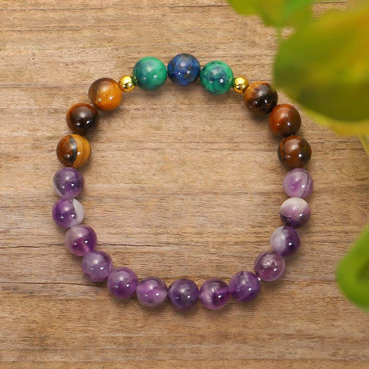 Buddha Stones Tibetaanse amethist zuiverende Armband Mala set - image 11