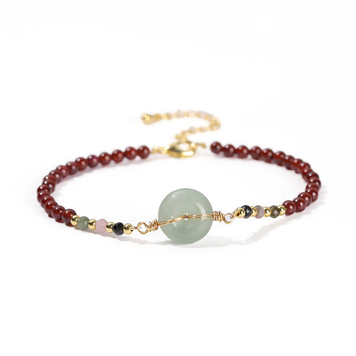 Buddha Stones Natuurlijke granaat vredesgesp kraal kalm Armband - image 10