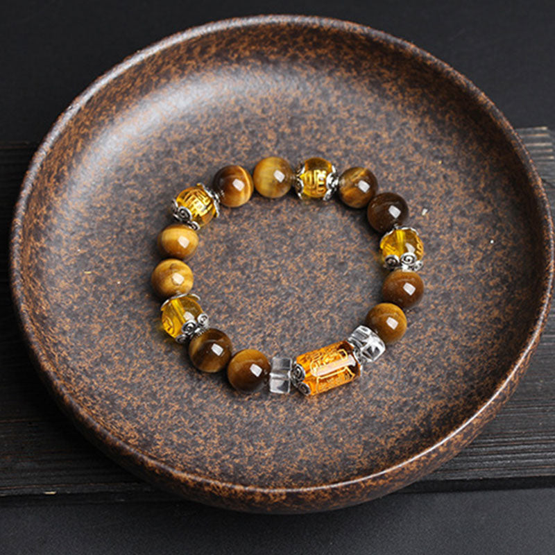Buddha Stones Armband met tijgeroogkralen - image 1