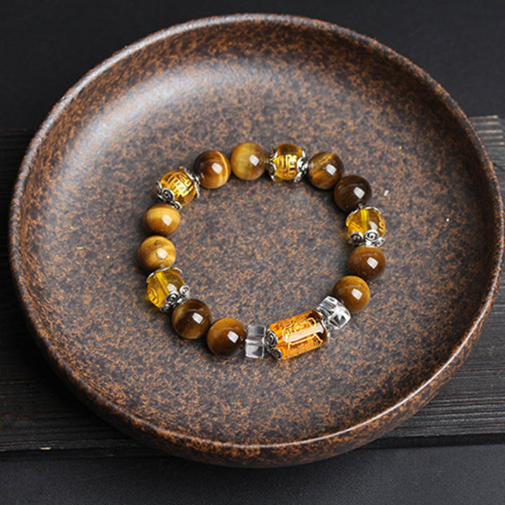 Buddha Stones Armband met tijgeroogkralen - image 1