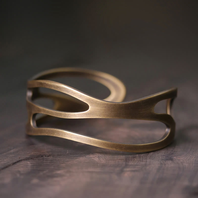 Buddha Stones Bangle gebogen koperen messing Manchetarmband - 63 mm (verstelbaar) - image 5
