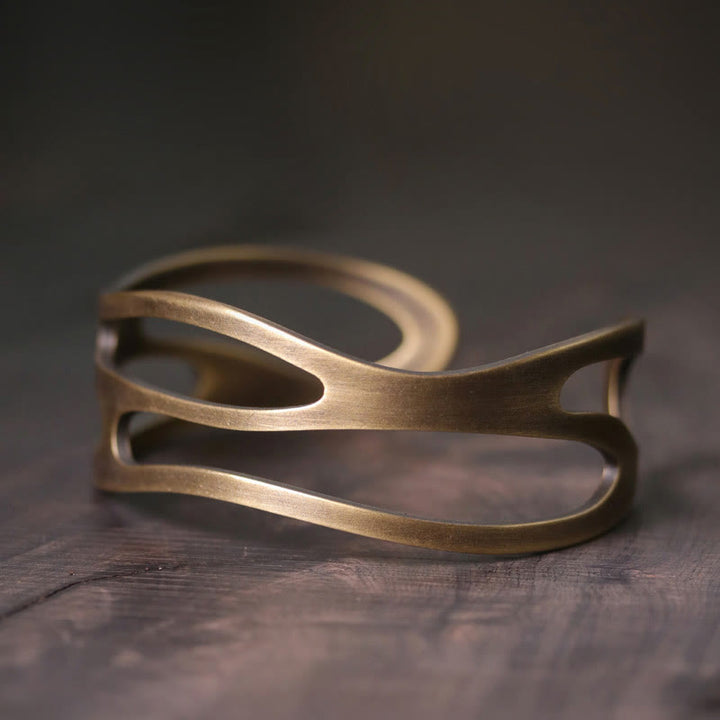 Buddha Stones Bangle gebogen koperen messing Manchetarmband - 63 mm (verstelbaar) - image 5