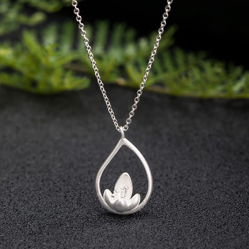 Buddha Stones 925 Sterling Zilveren Lotusbloem Bloemen Ketting - LOTUS (Verlichting♥Nieuw Begin) - image 0
