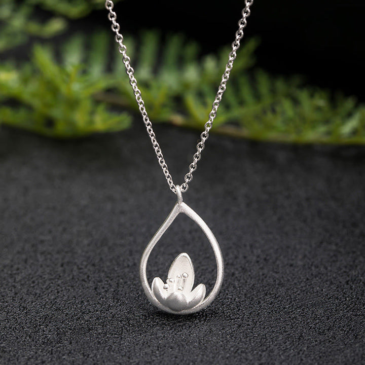 Buddha Stones 925 Sterling Zilveren Lotusbloem Bloemen Ketting - LOTUS (Verlichting♥Nieuw Begin) - image 0