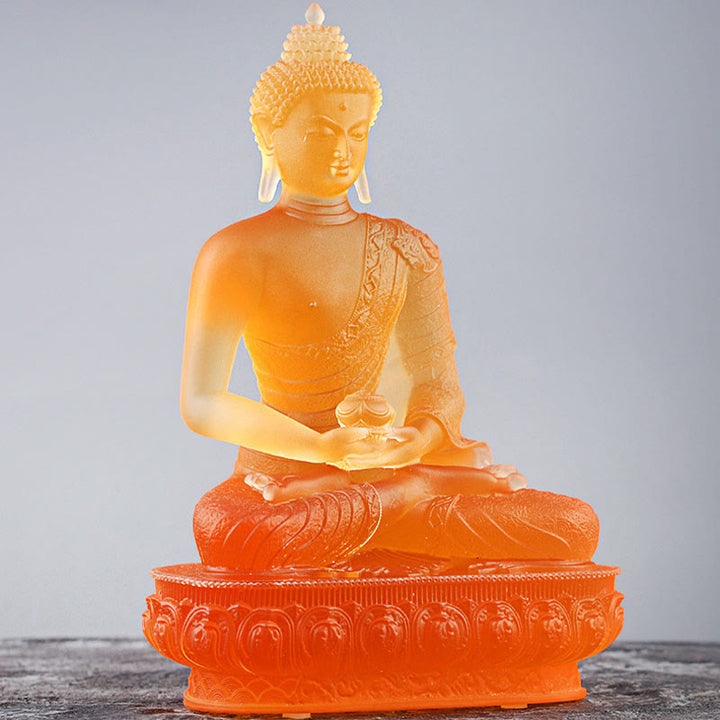Buddha Stones Handgemaakte Boeddha-beeldje van Liuli, kunstwerk, sereniteitsbeeld, woondecoratie. - image 9
