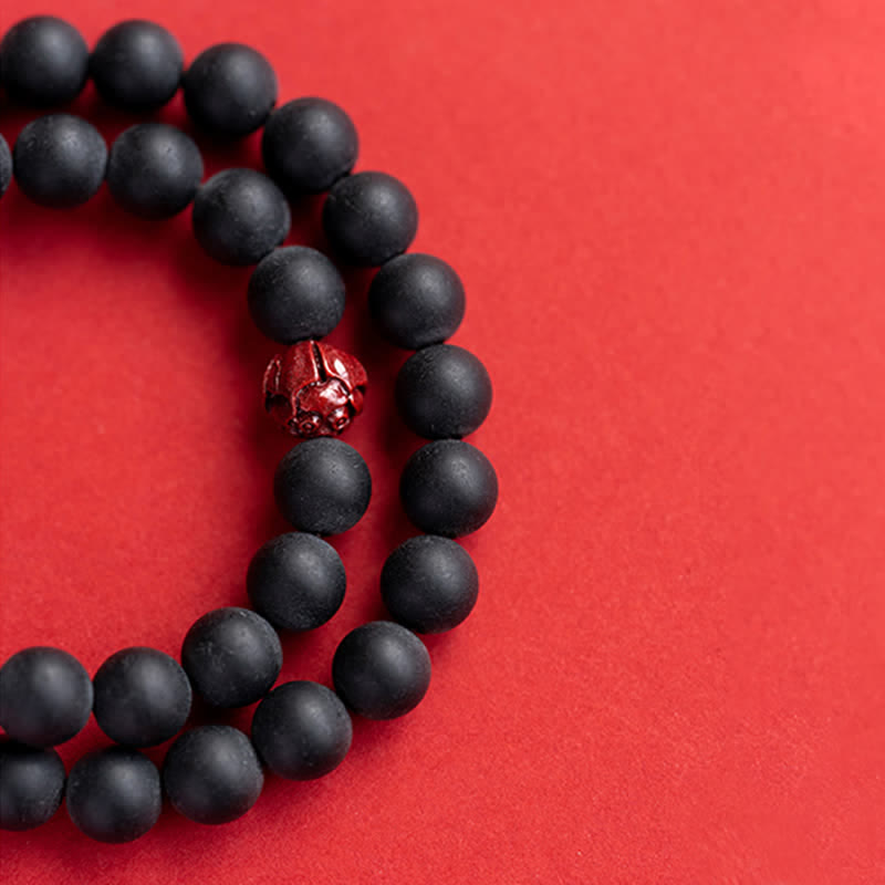 Buddha Stones Tibetaanse cipres cinnaber lotus helende Armband - image 8