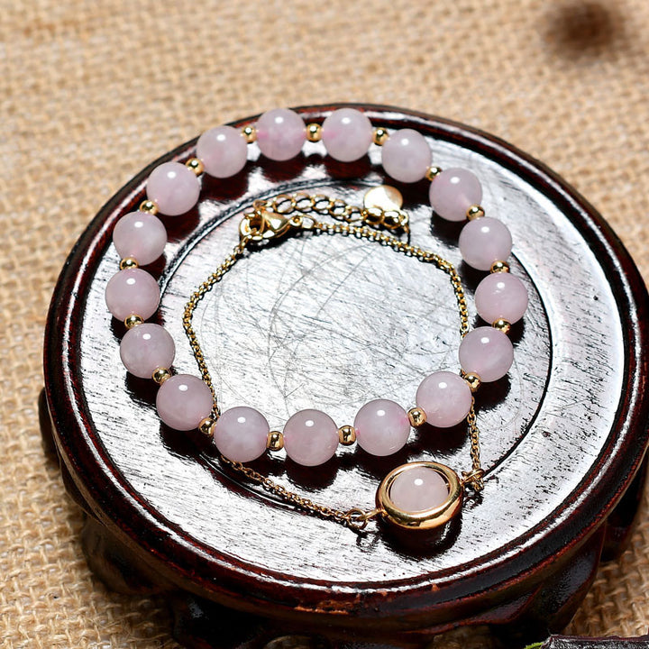 Buddha Stones Zonnesteen Aardbeikwarts Kristal Positieve Armband - image 11