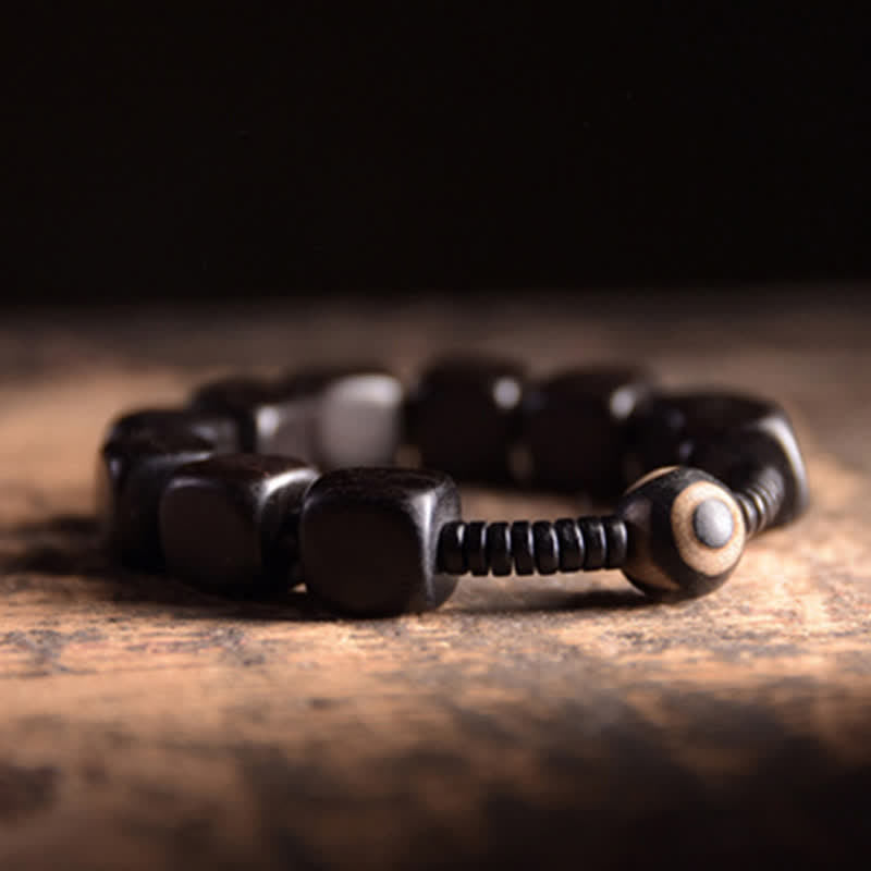 Buddha Stones Tibetaanse ebbenhouten Dzi-kralen Armband - image 2
