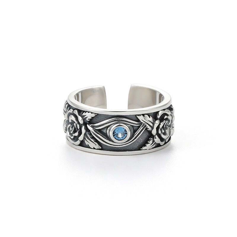 Buddha Stones Verstelbare Ring met Oog van Horus Kristal ter Bescherming - image 8