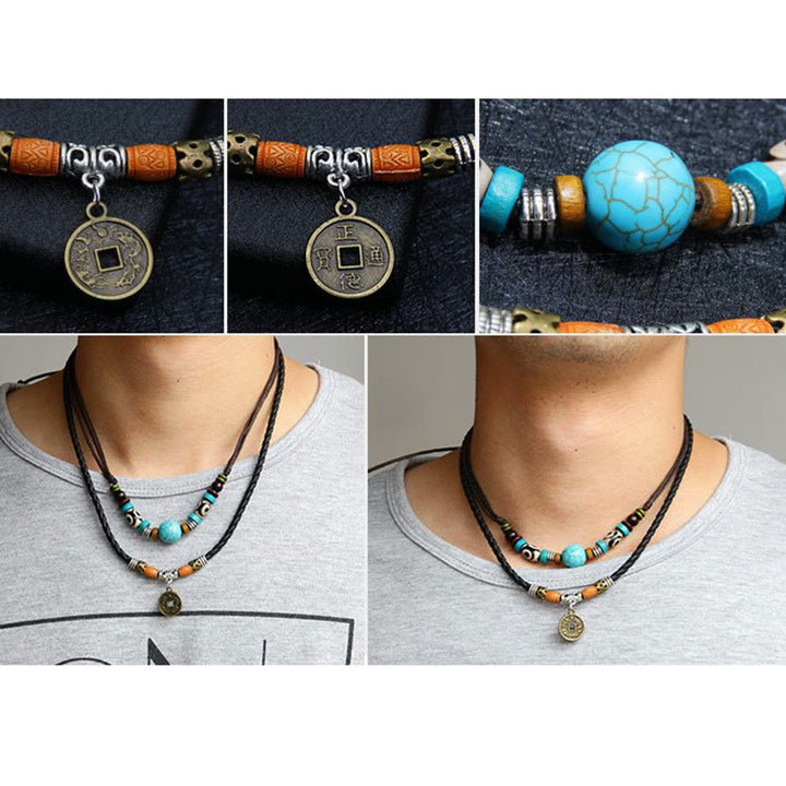 Buddha Stones Turquoise Dzi kralen Ketting - image 7