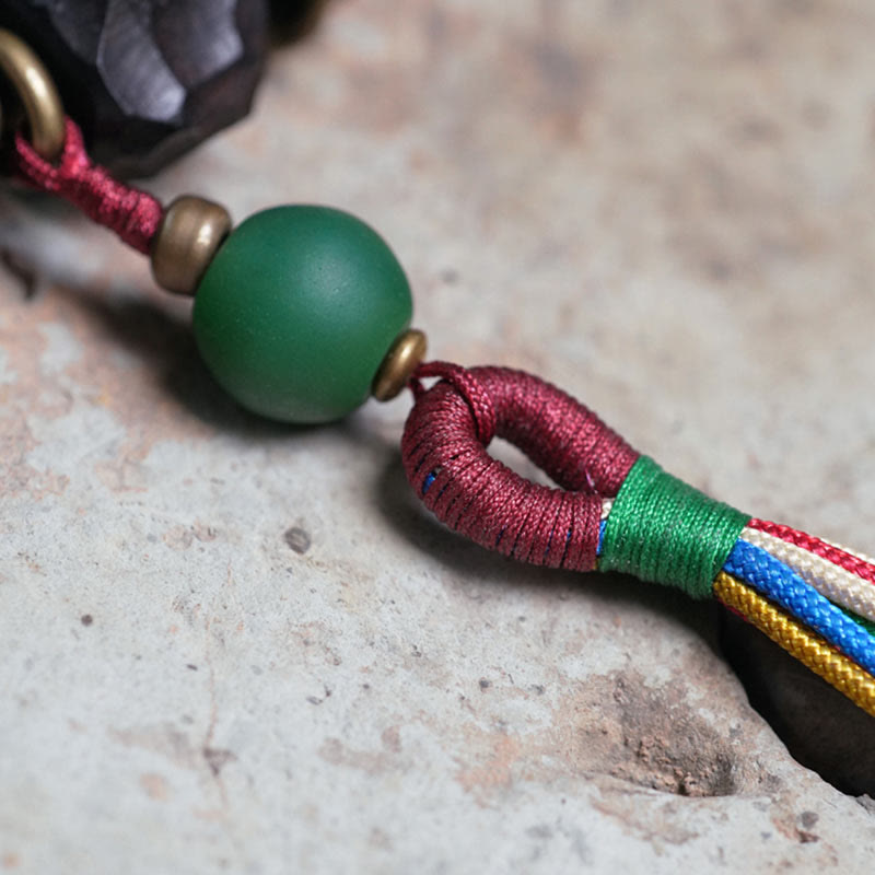 Buddha Stones Armband ebbenhouten koperen vredeskwastje Pols Mala - image 7