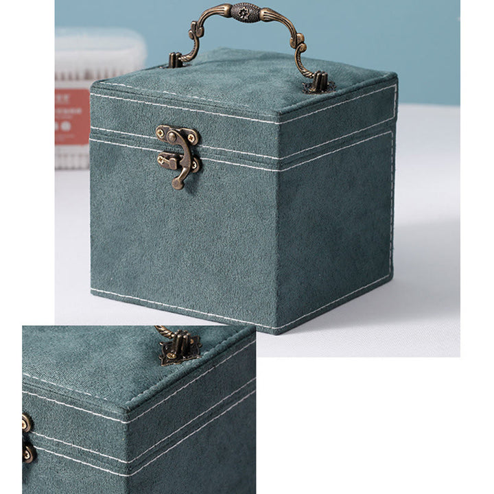 Buddha Stones Sieradendoos met drie lagen, Sieraden opbergdoos, geschenkdoos van flanel. - image 5