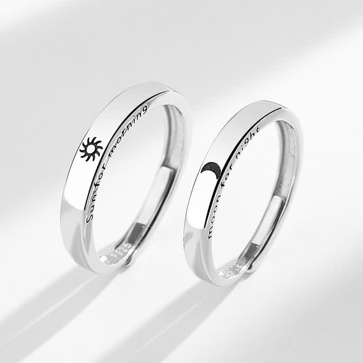 Buddha Stones Verstelbare Ring van 925 sterling zilver met zon- en maanbescherming. - image 1