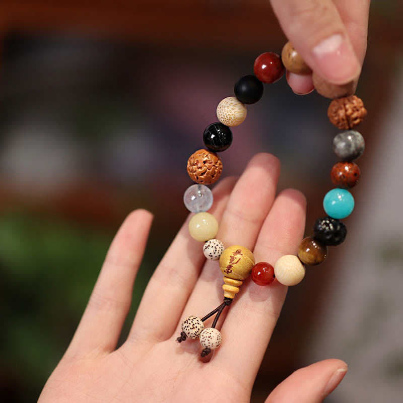 Buddha Stones Wijsheids- en Pols Mala van Bodhi-agaat - image 3