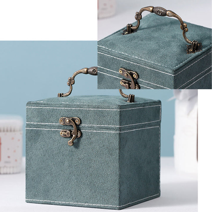 Buddha Stones Sieradendoos met drie lagen, Sieraden opbergdoos, geschenkdoos van flanel. - image 10