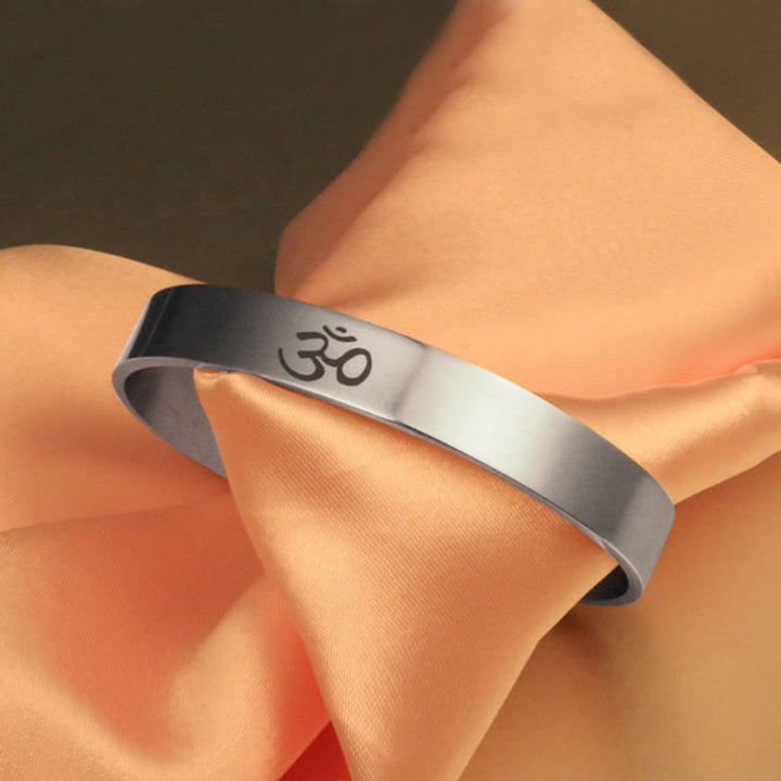 Buddha Stones Bangle OM-symbool mindfulness Manchetarmband - image 5