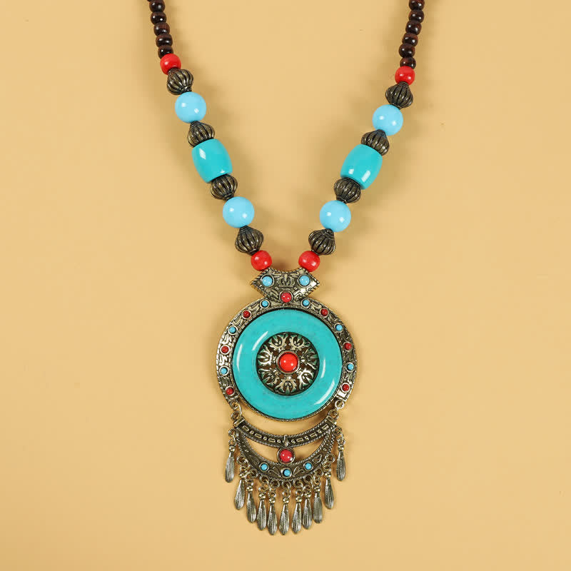 Tibetaanse retro kralen kwastje haarversiering haaraccessoires - Ronde kwastjes - blauw - image 11