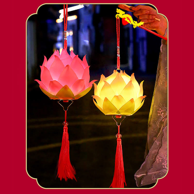 Buddha Stones DIY Lotusbloem Drakenlantaarn Kwastjes Lamp Decoratie - image 11