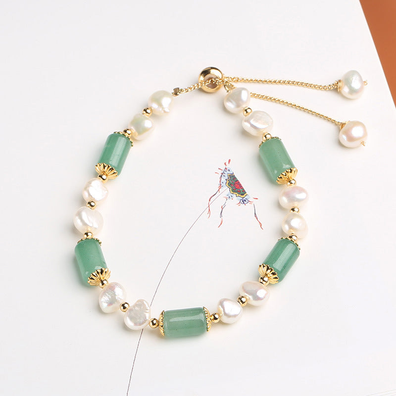 Buddha Stones Groene aventurijn parel roze kristallen kralen Armband - image 4