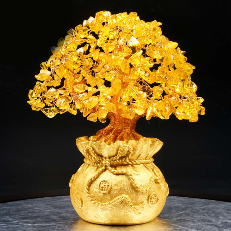 Buddha Stones Natuurlijke citrien geldboom edelsteen ornament - Feng Shui voor voorspoed - Grote citrienboom - image 0