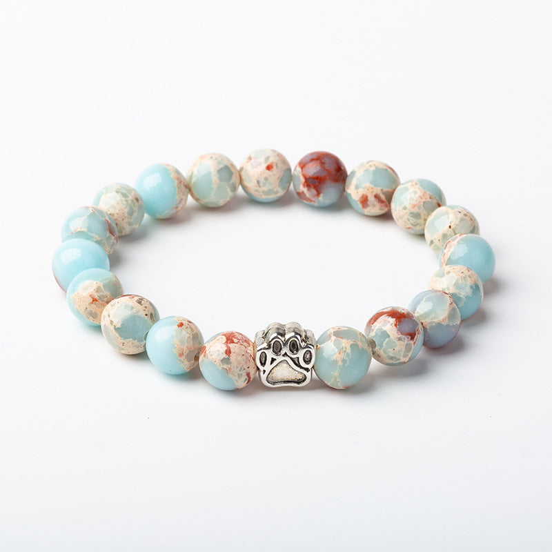 Indiase agaat groene agaat hondenpoot positieve kalmerende Armband - Zee sediment jaspis (Bescherming ♥ Vrede) - image 20