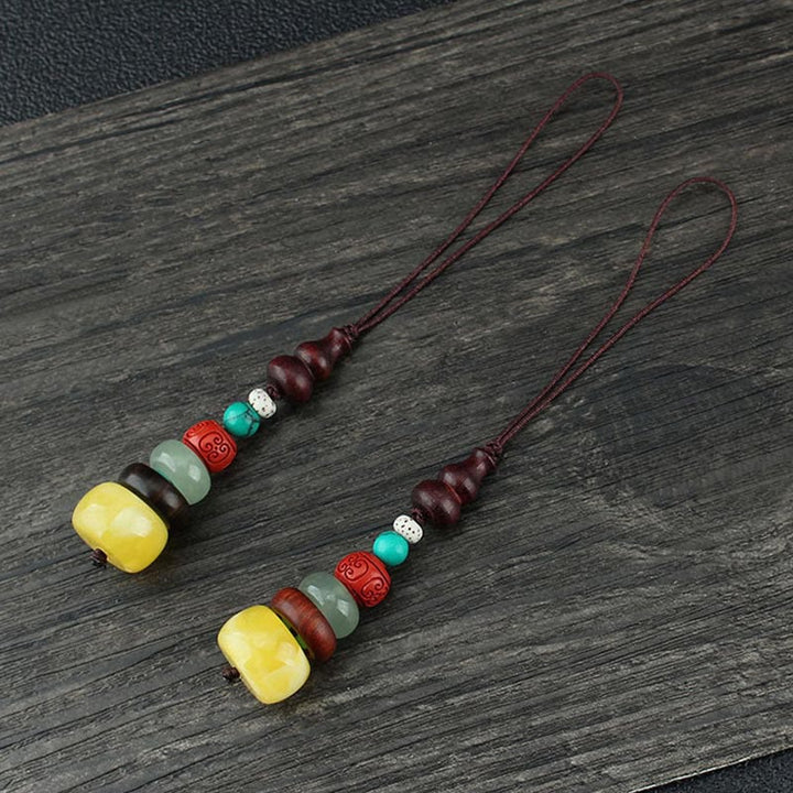 Groene sandelhout ebbenhouten kalebas zevenlaagse pagode positieve Telefoonhanger decoratie - image 10